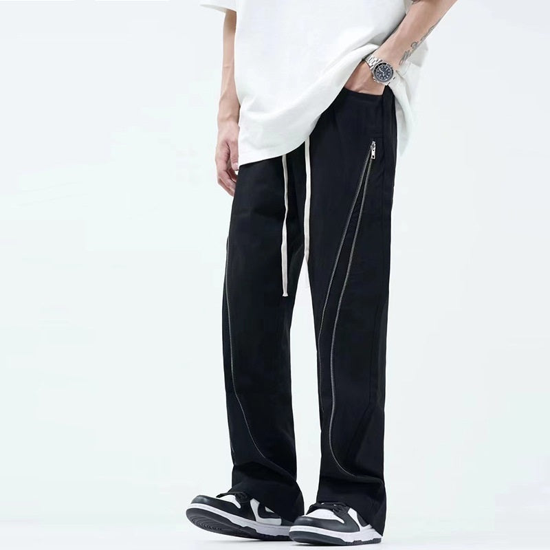 Casual trousers with long zippers - Larsen