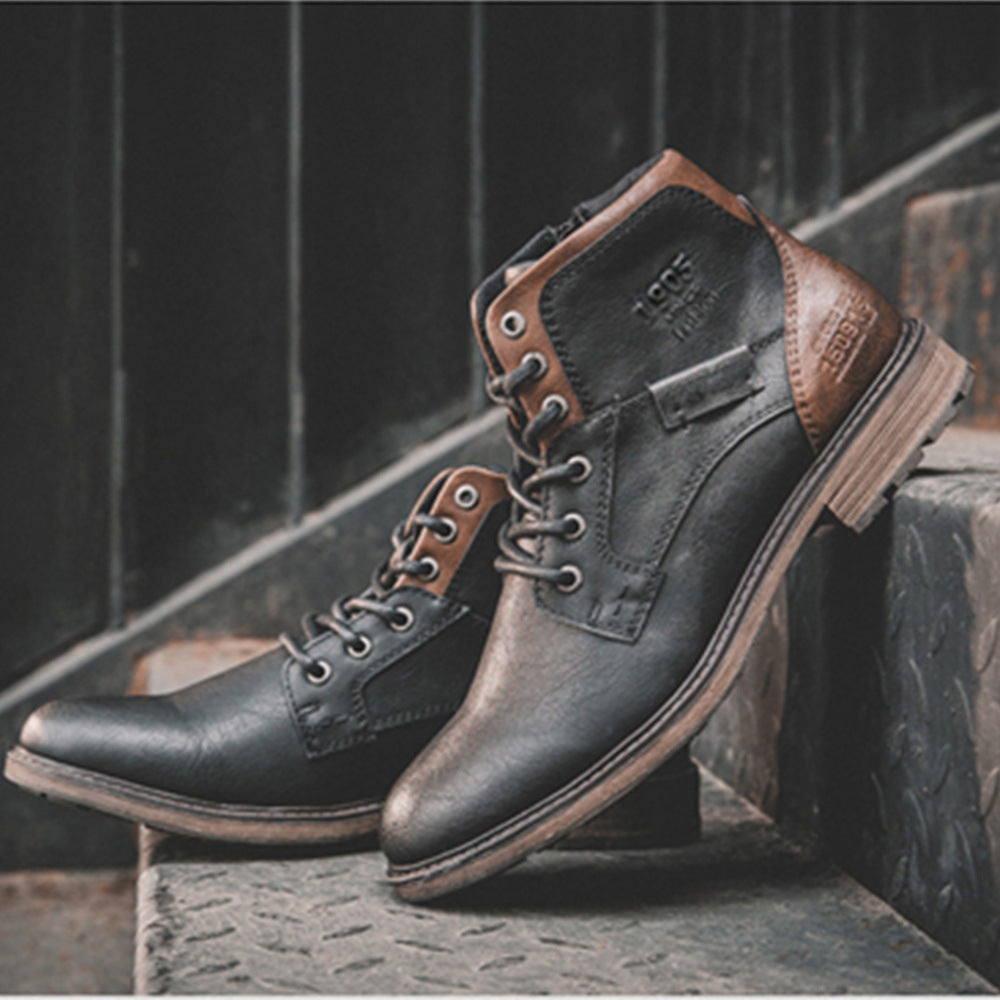 Heren vintage leden schoenen - Martin