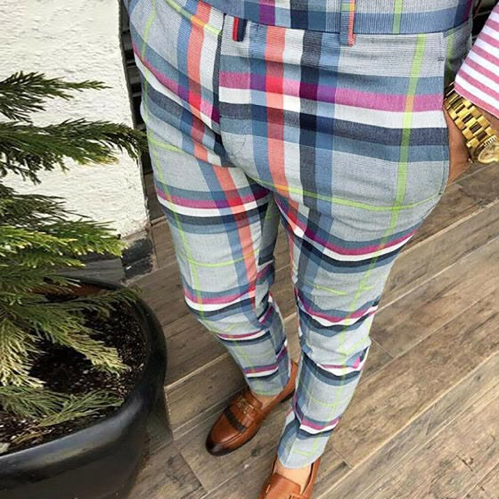 Neat checked trousers for men - Jesse