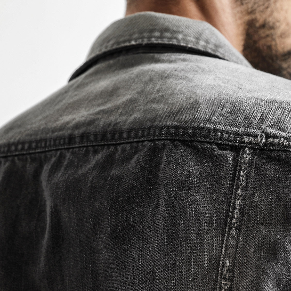 Denim men's jacket with hood - Østergård