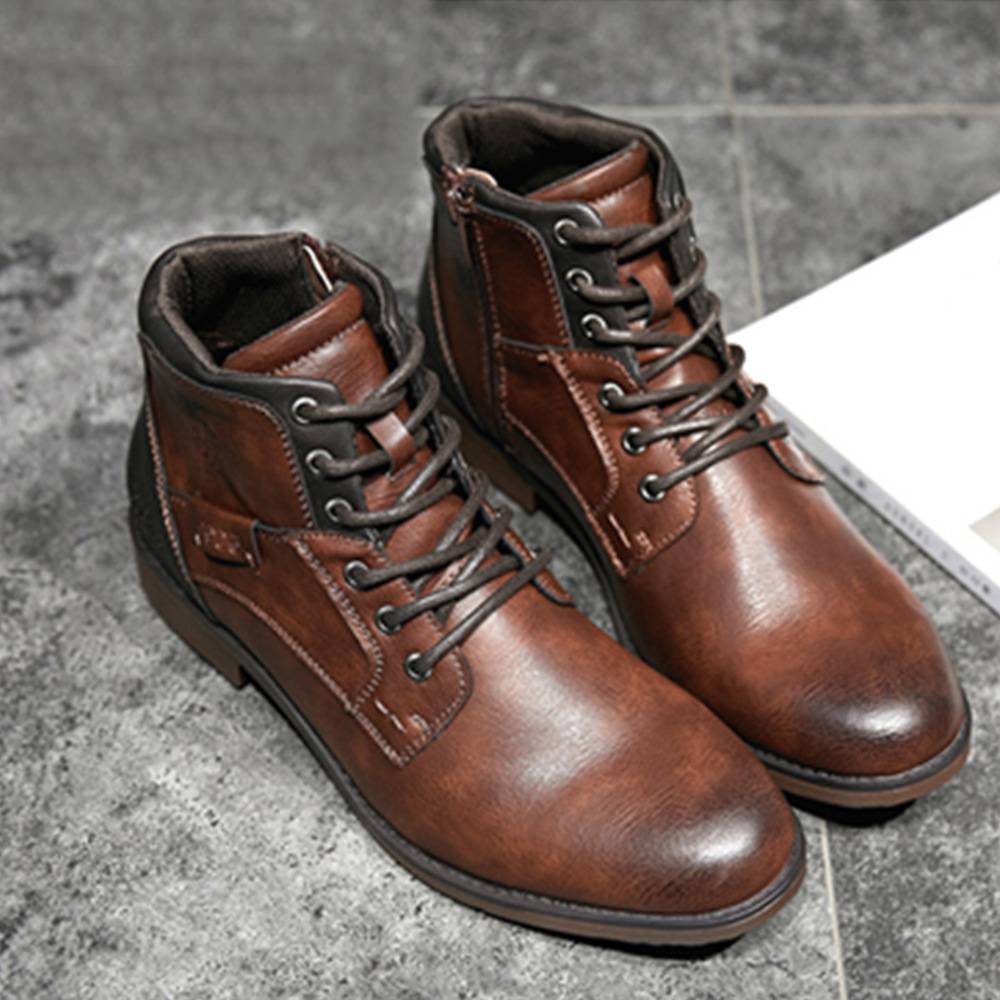 Heren vintage leden schoenen - Martin