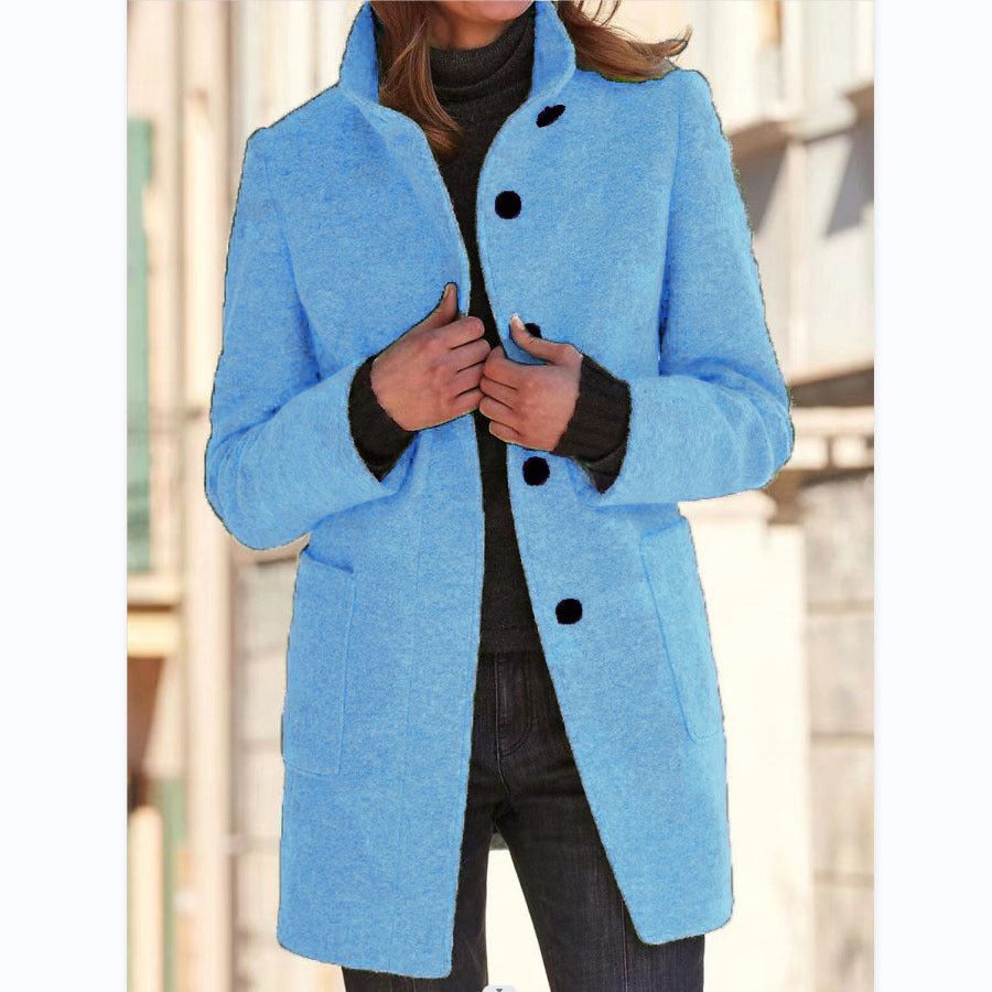 Warme & winddichte mantel met opstaande kraag dames - Sara