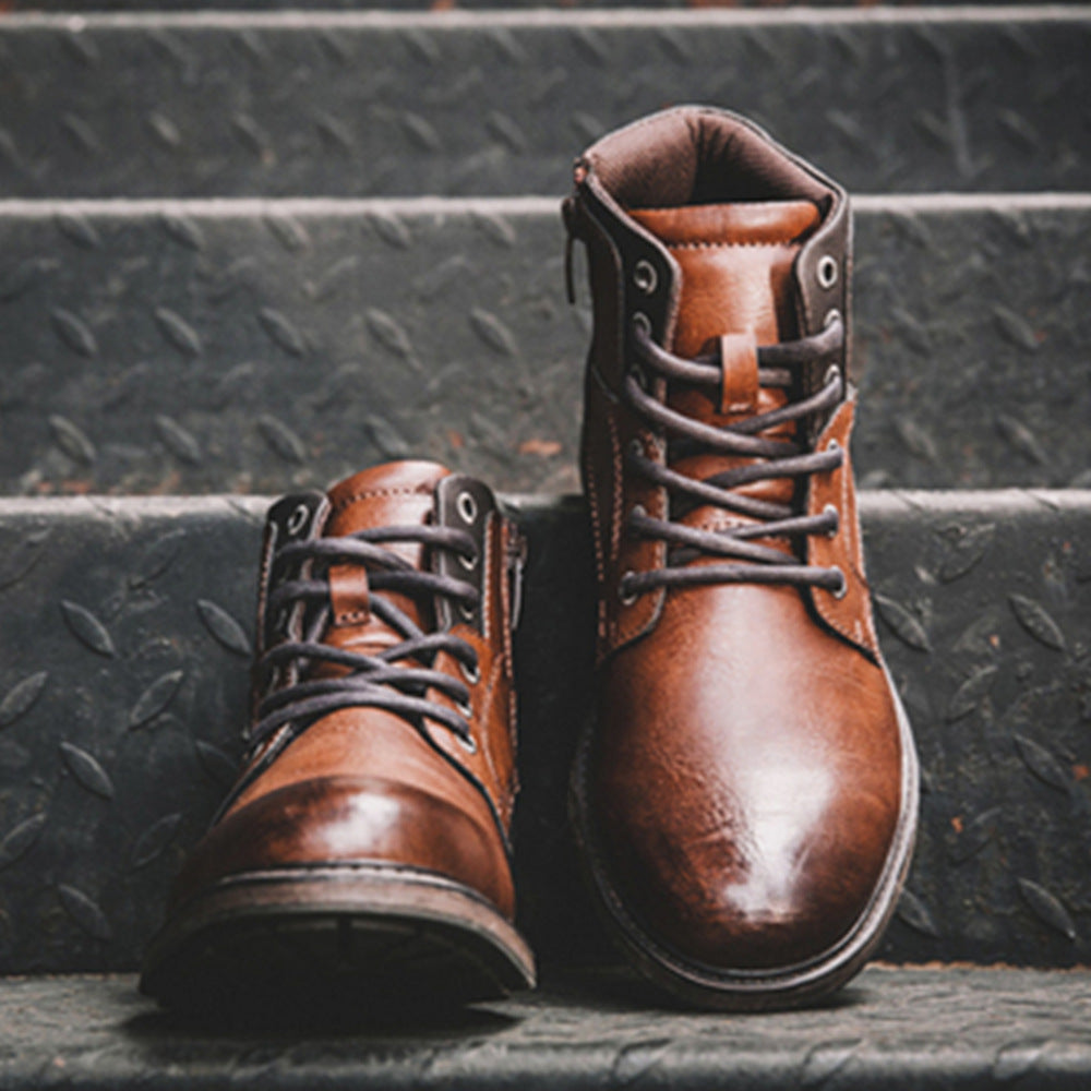 Heren vintage leden schoenen - Martin