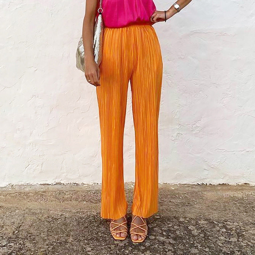 Elegant orange trousers for women - Maevie