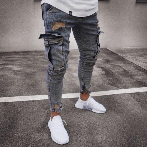 Denim cargobroek heren - Jesse