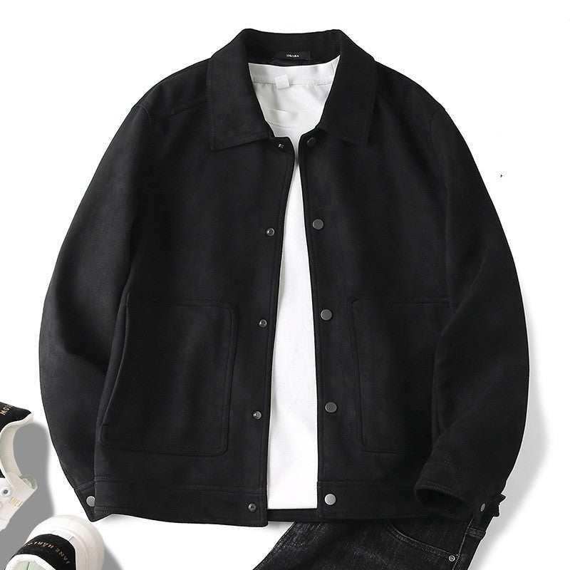 Casual; suede jas met revers - Ragnar