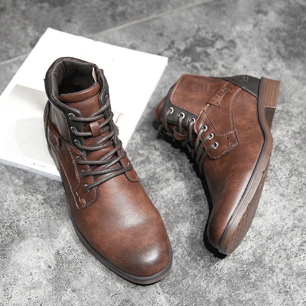 Heren vintage leden schoenen - Martin