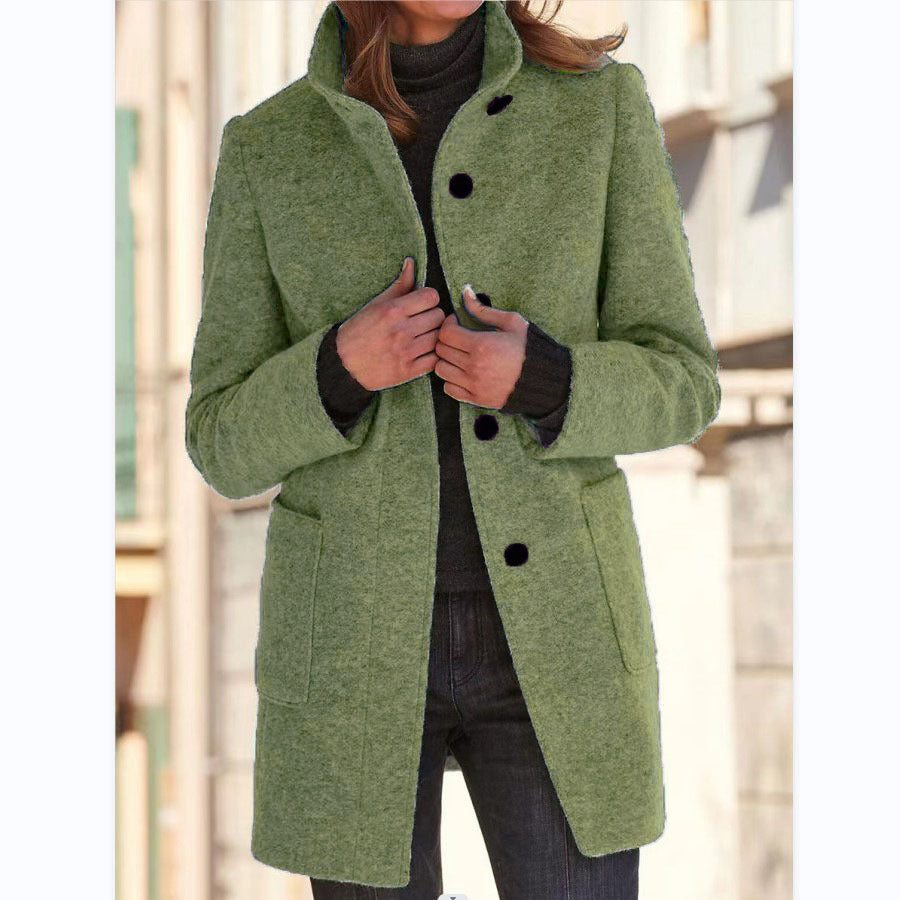 Warme & winddichte mantel met opstaande kraag dames - Sara