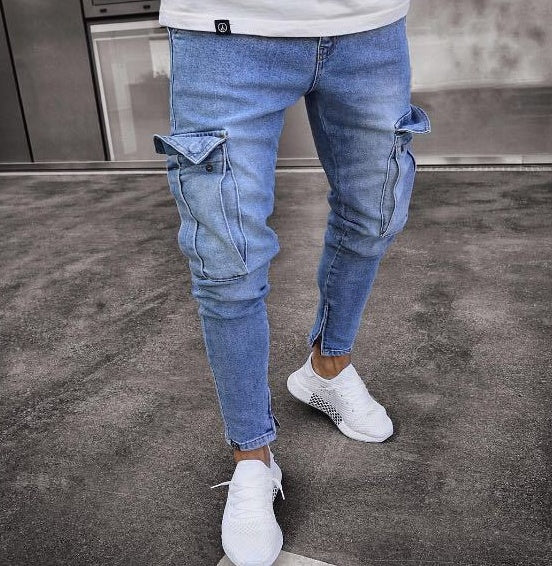 Denim cargobroek heren - Jesse