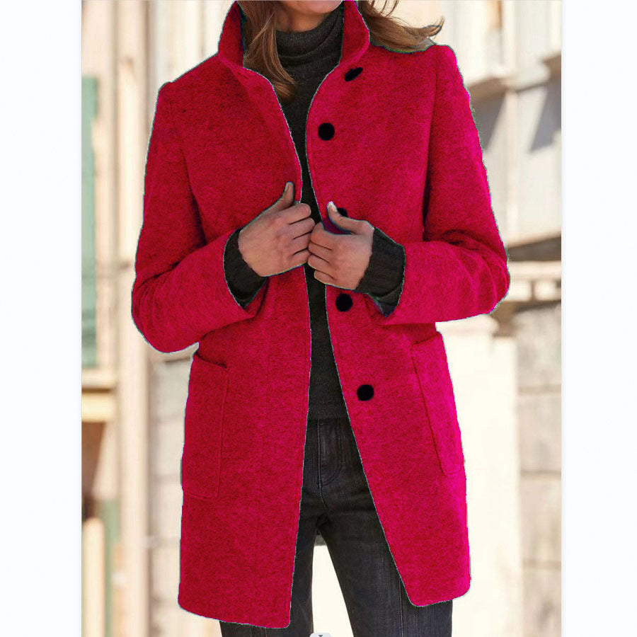 Warme & winddichte mantel met opstaande kraag dames - Sara
