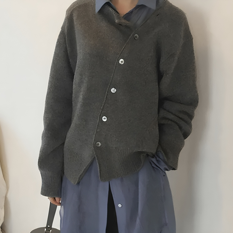 Women's vest with diagonal buttons - Maria