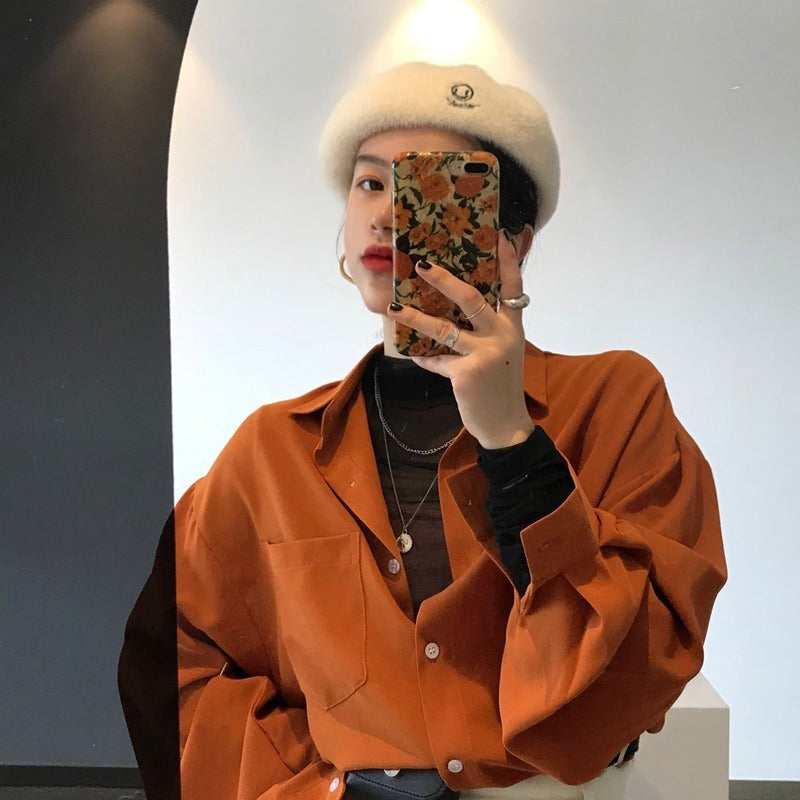 Casual oranje blouse dames - Emmie