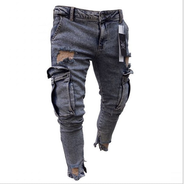 Denim cargobroek heren - Jesse