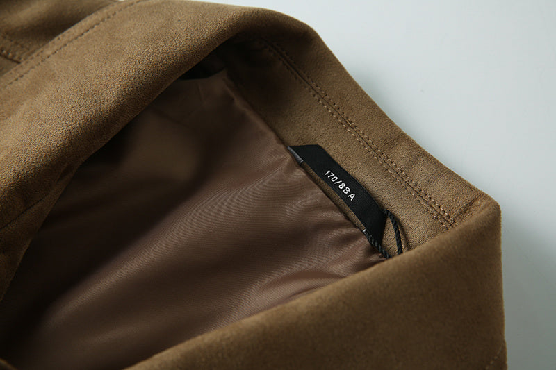 Casual; suede jas met revers - Ragnar