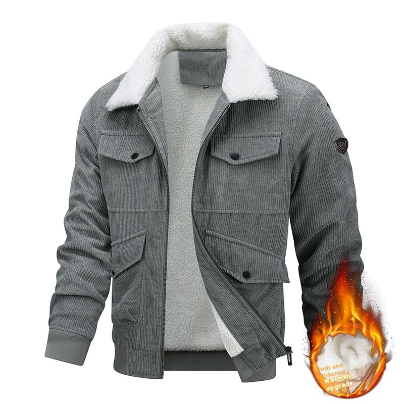 Corduroy jack met warme kraag heren - Anton
