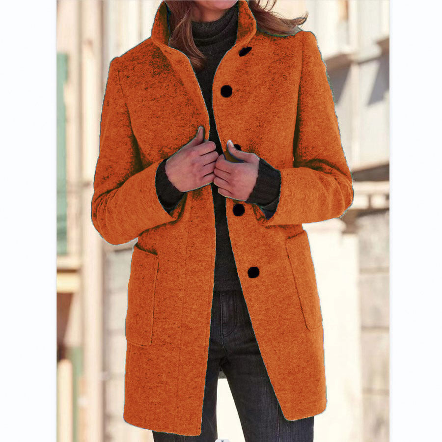 Warme & winddichte mantel met opstaande kraag dames - Sara
