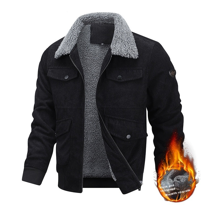Corduroy jack met warme kraag heren - Anton