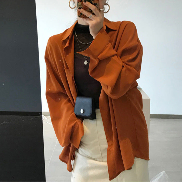 Casual oranje blouse dames - Emmie
