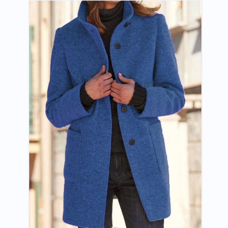 Warme & winddichte mantel met opstaande kraag dames - Sara