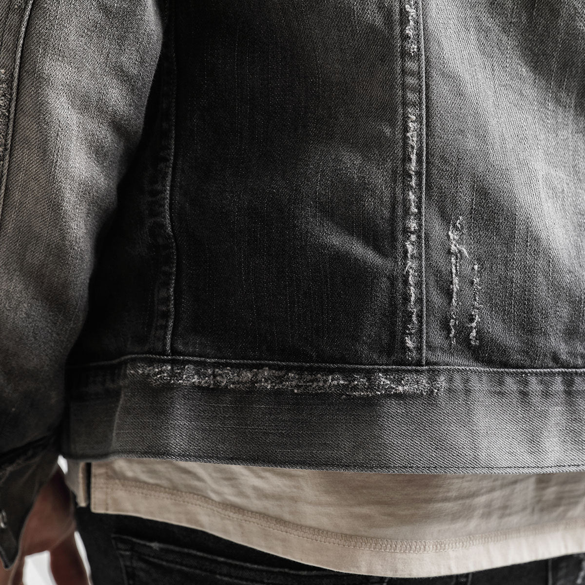 Denim men's jacket with hood - Østergård