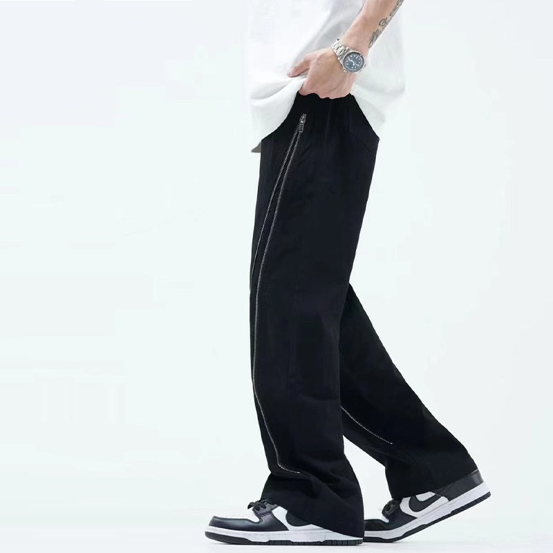 Casual trousers with long zippers - Larsen