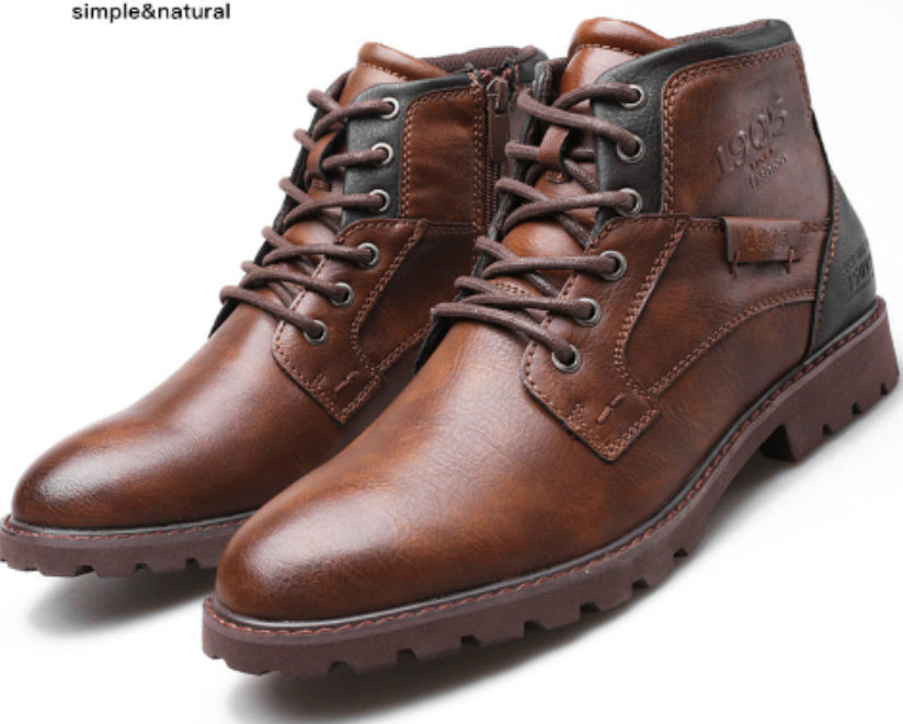Heren vintage leden schoenen - Martin