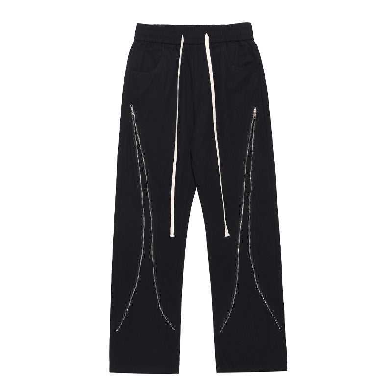 Casual trousers with long zippers - Larsen
