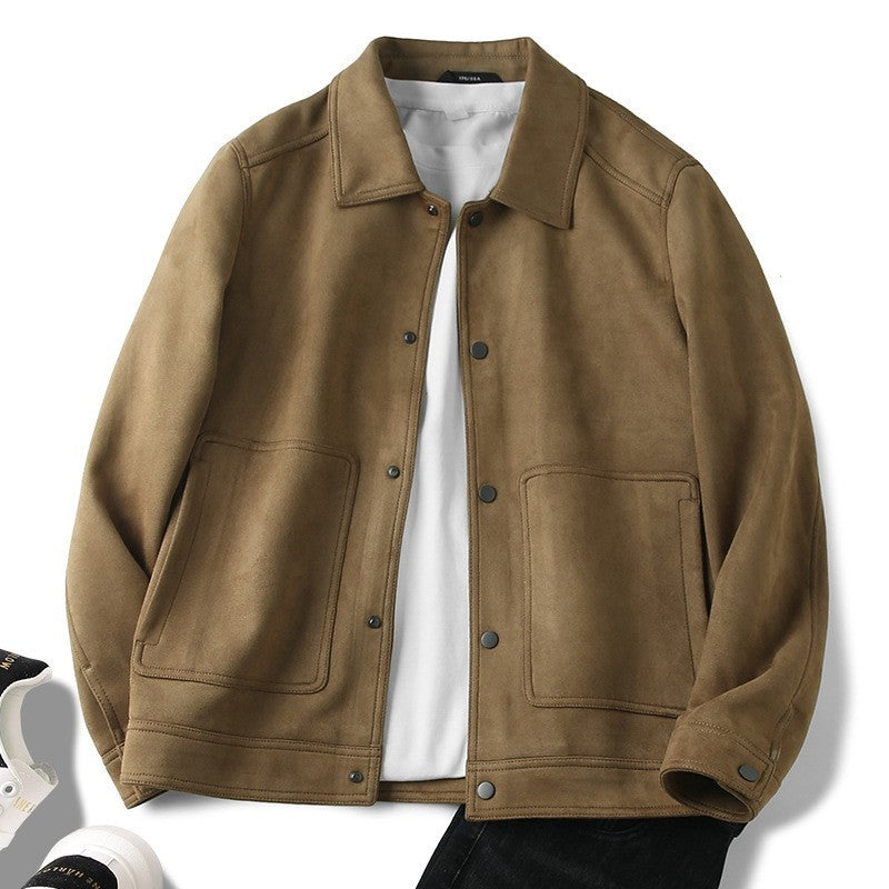 Casual; suede jas met revers - Ragnar