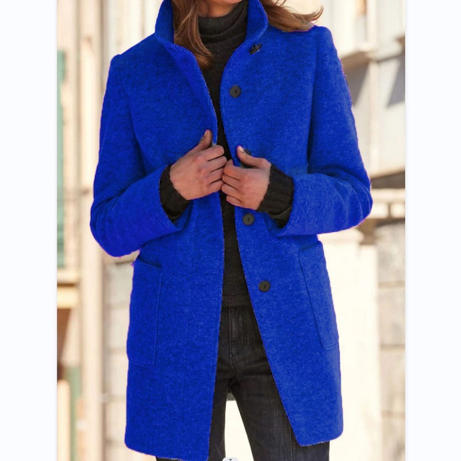 Warme & winddichte mantel met opstaande kraag dames - Sara