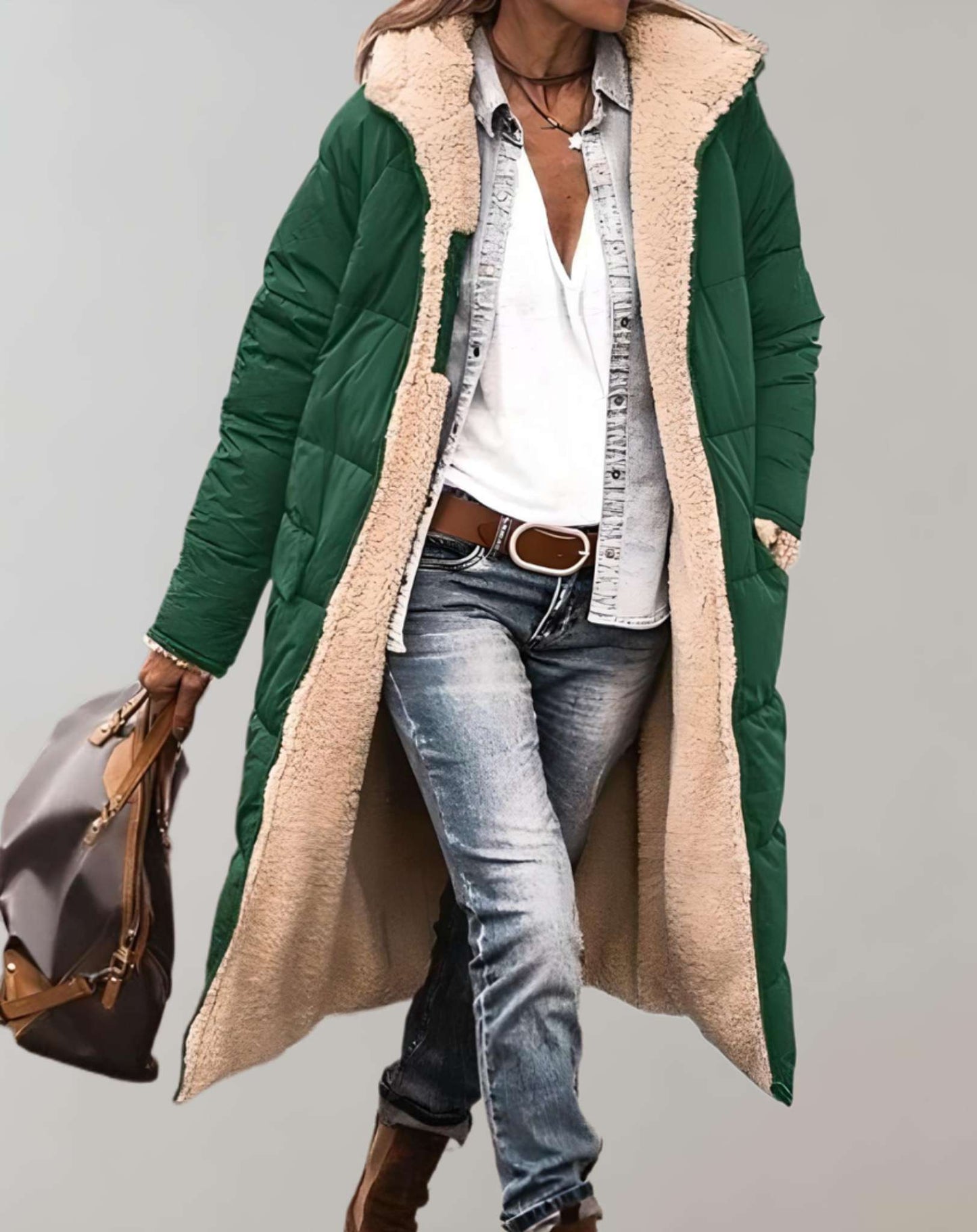 Wintertrenchcoat met fleecevoering - Mirthe