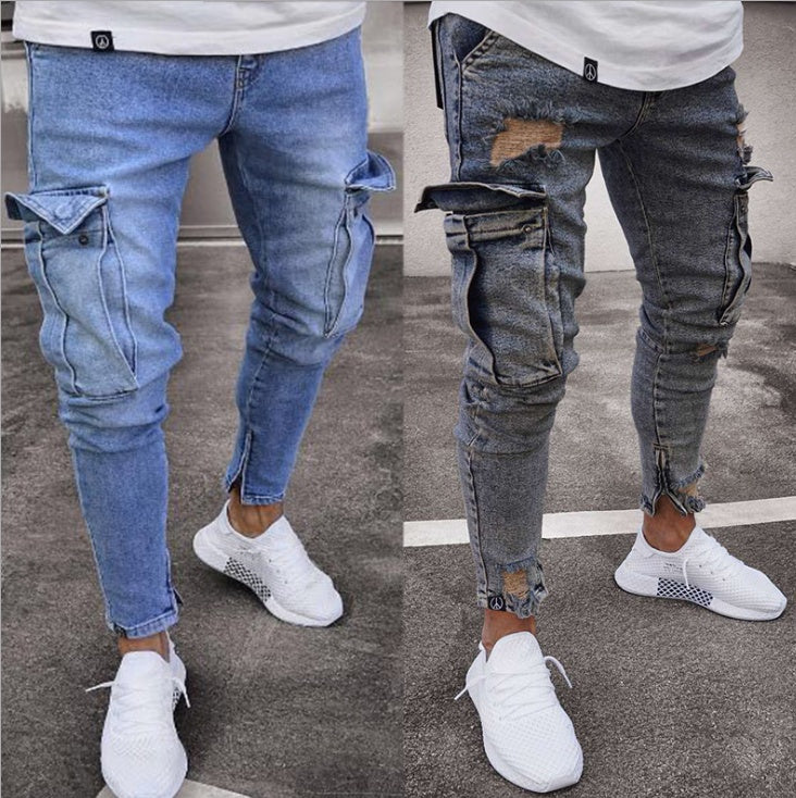 Denim cargobroek heren