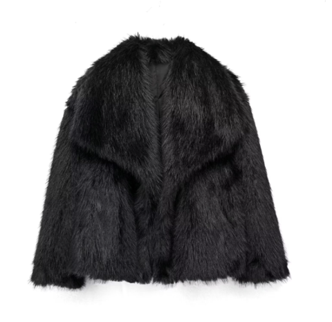 Warme teddy jas met omgeslagen kraag dames - Hilde