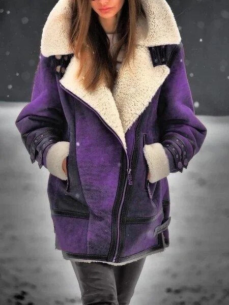 Sherpa jas van Suède voor dames - Celeste