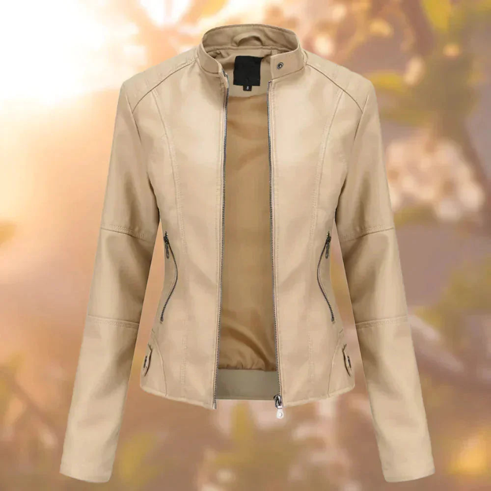 Elegante stijlvolle leren jas voor dames - Jolanda