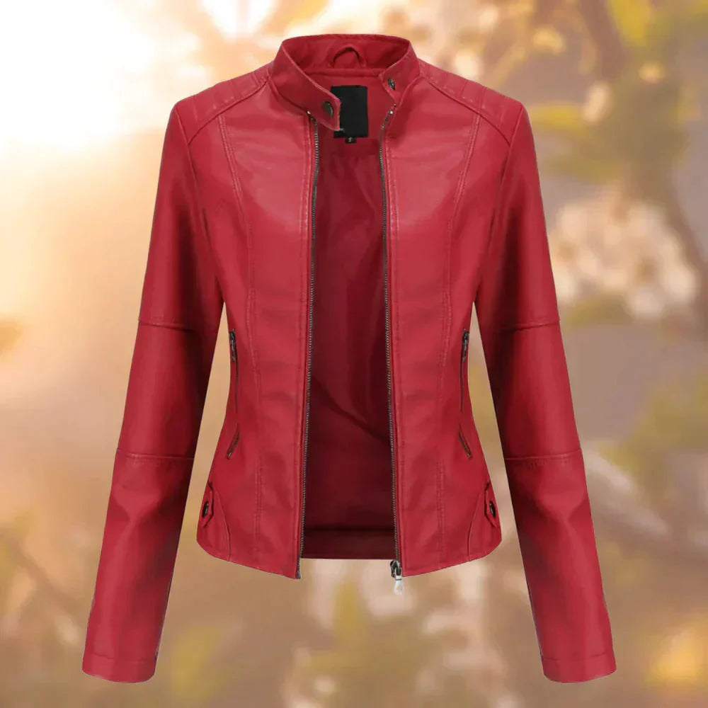 Elegante stijlvolle leren jas voor dames - Jolanda