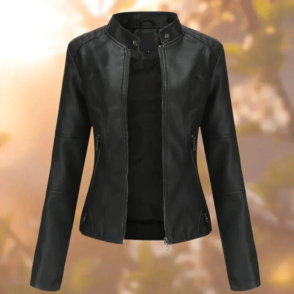 Elegante stijlvolle leren jas voor dames - Jolanda