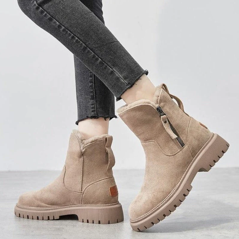 Women's Winter Boots with Zipper and Lining - Roxie