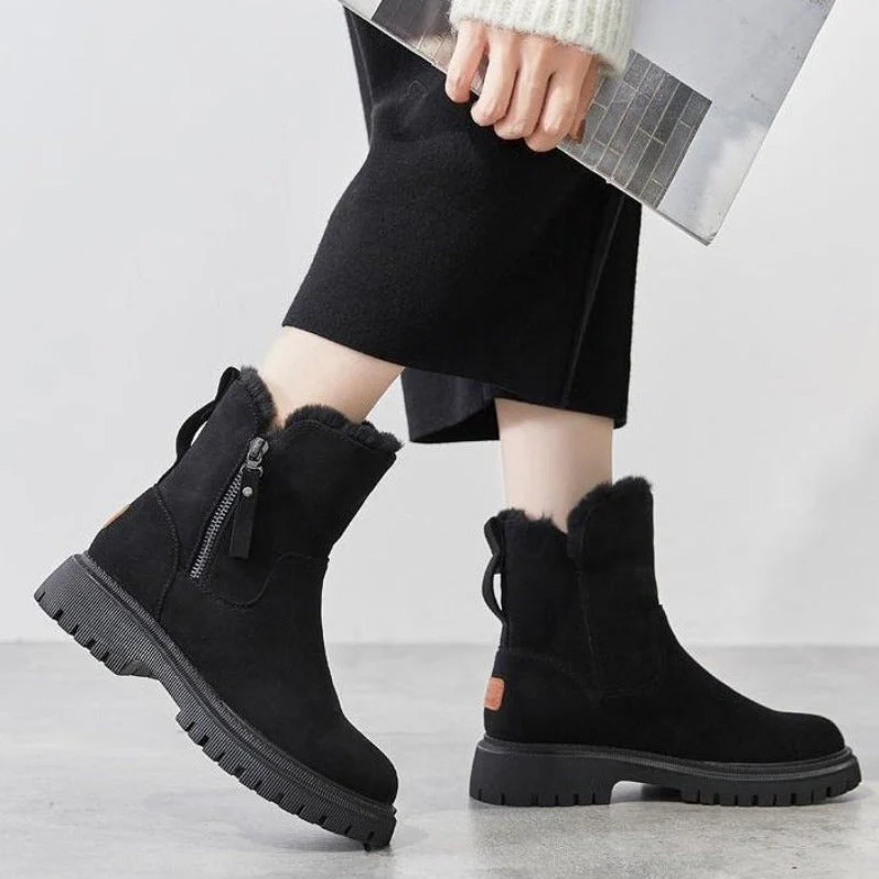 Women's Winter Boots with Zipper and Lining - Roxie