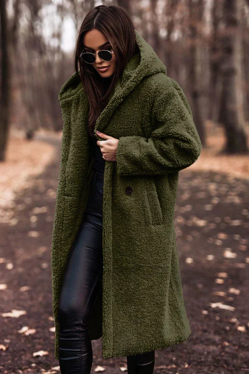 Warme teddy manteljas dames - Astrid
