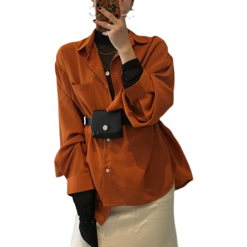 Casual oranje blouse dames - Emmie
