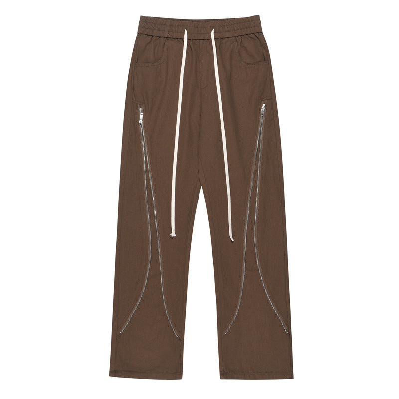Casual trousers with long zippers - Larsen