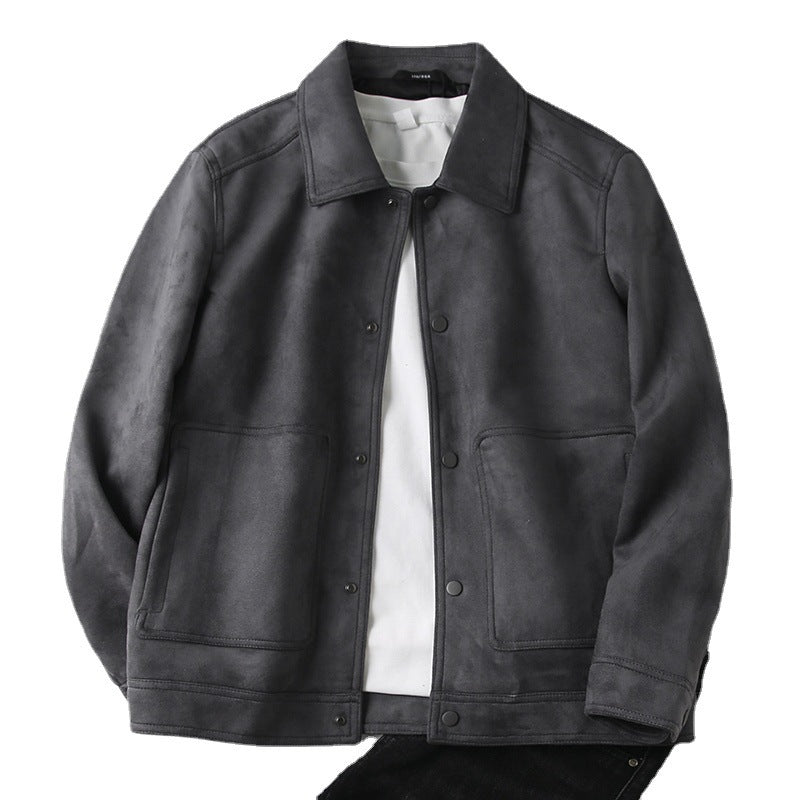 Casual; suede jas met revers - Ragnar