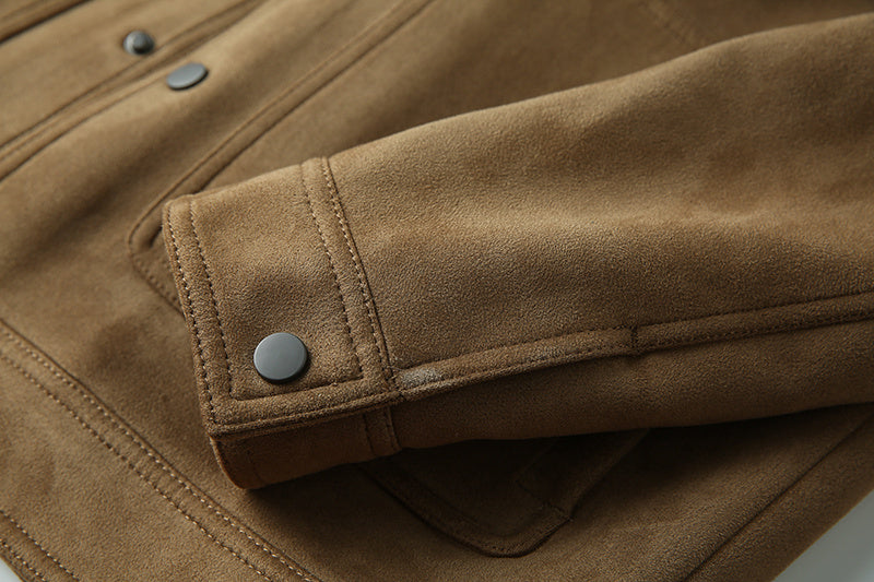 Casual; suede jas met revers - Ragnar