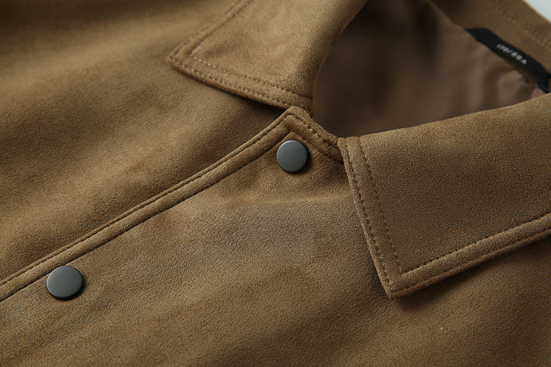 Casual; suede jas met revers - Ragnar