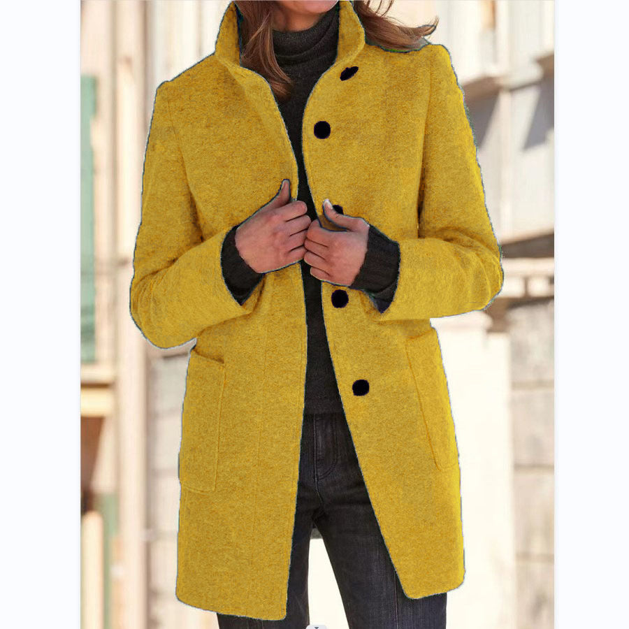 Warme & winddichte mantel met opstaande kraag dames - Sara