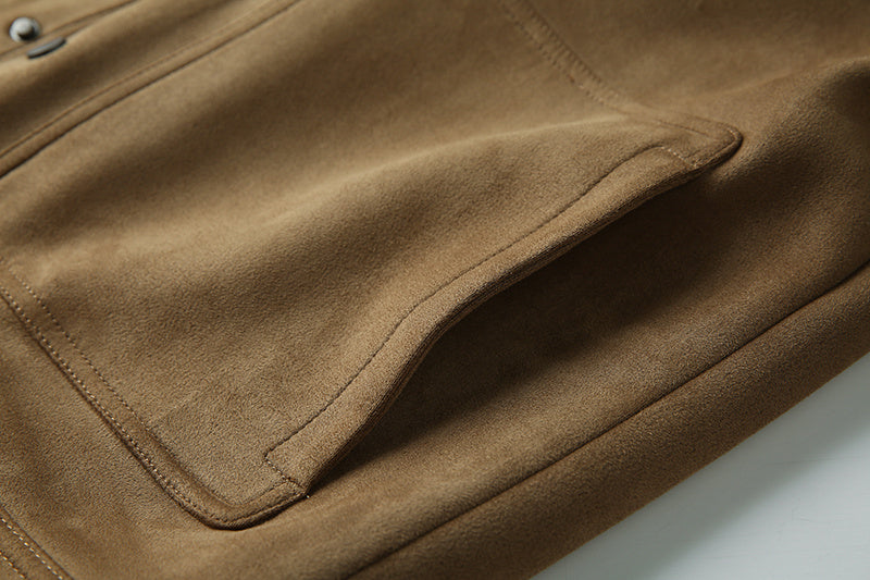 Casual; suede jas met revers - Ragnar