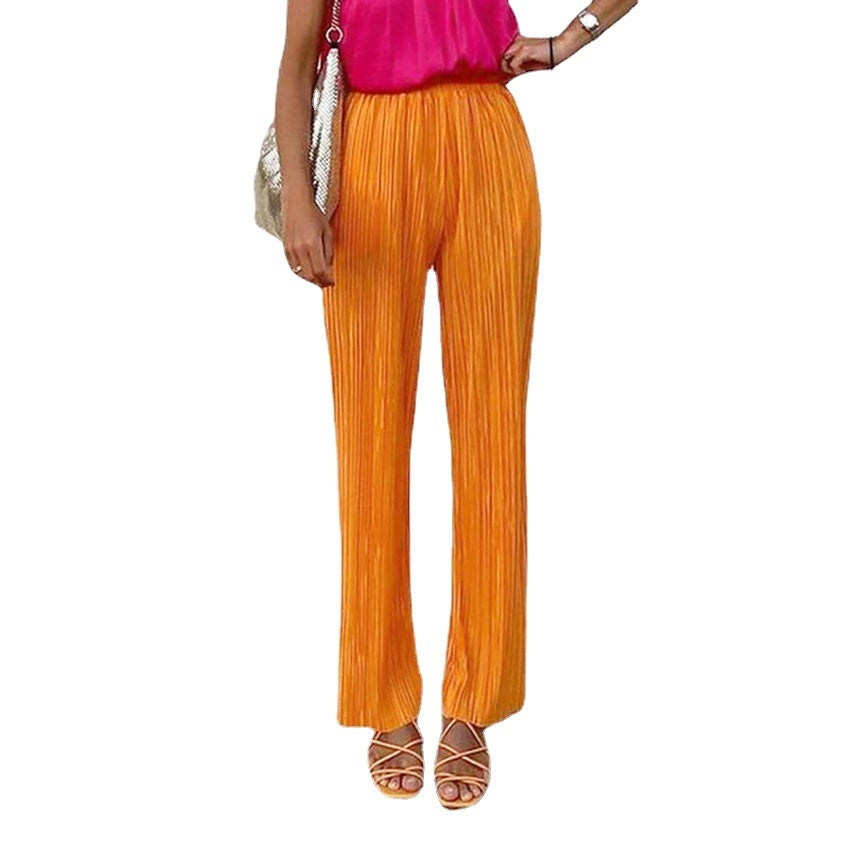 Elegant orange trousers for women - Maevie