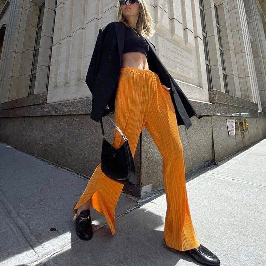 Elegant orange trousers for women - Maevie