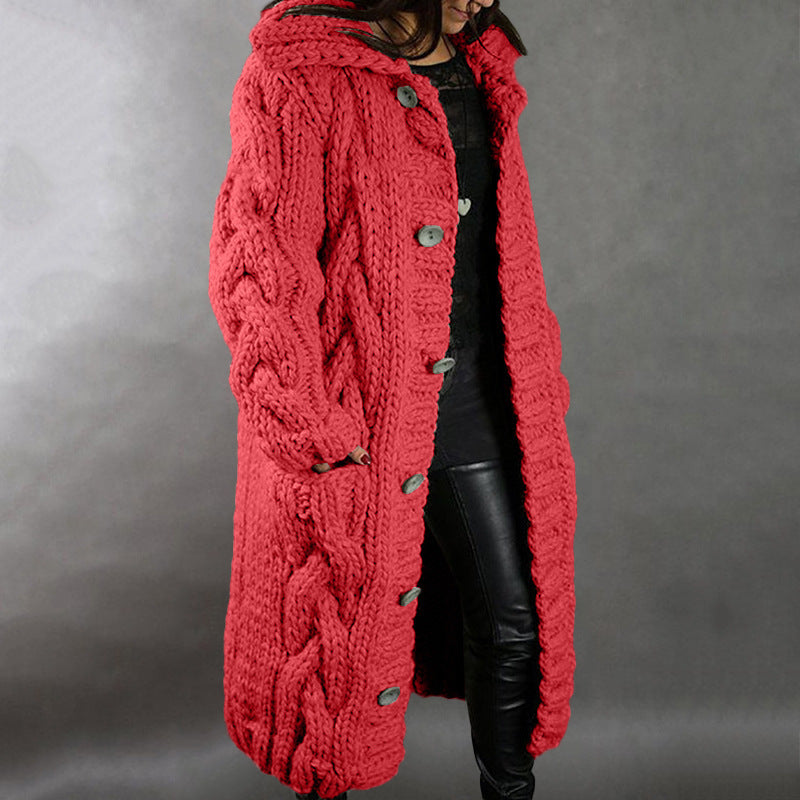 Casual warm woven cardigan women - Anette