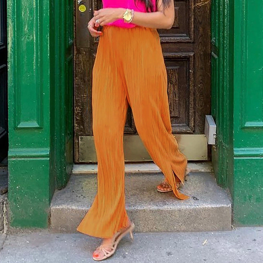 Elegant orange trousers for women - Maevie